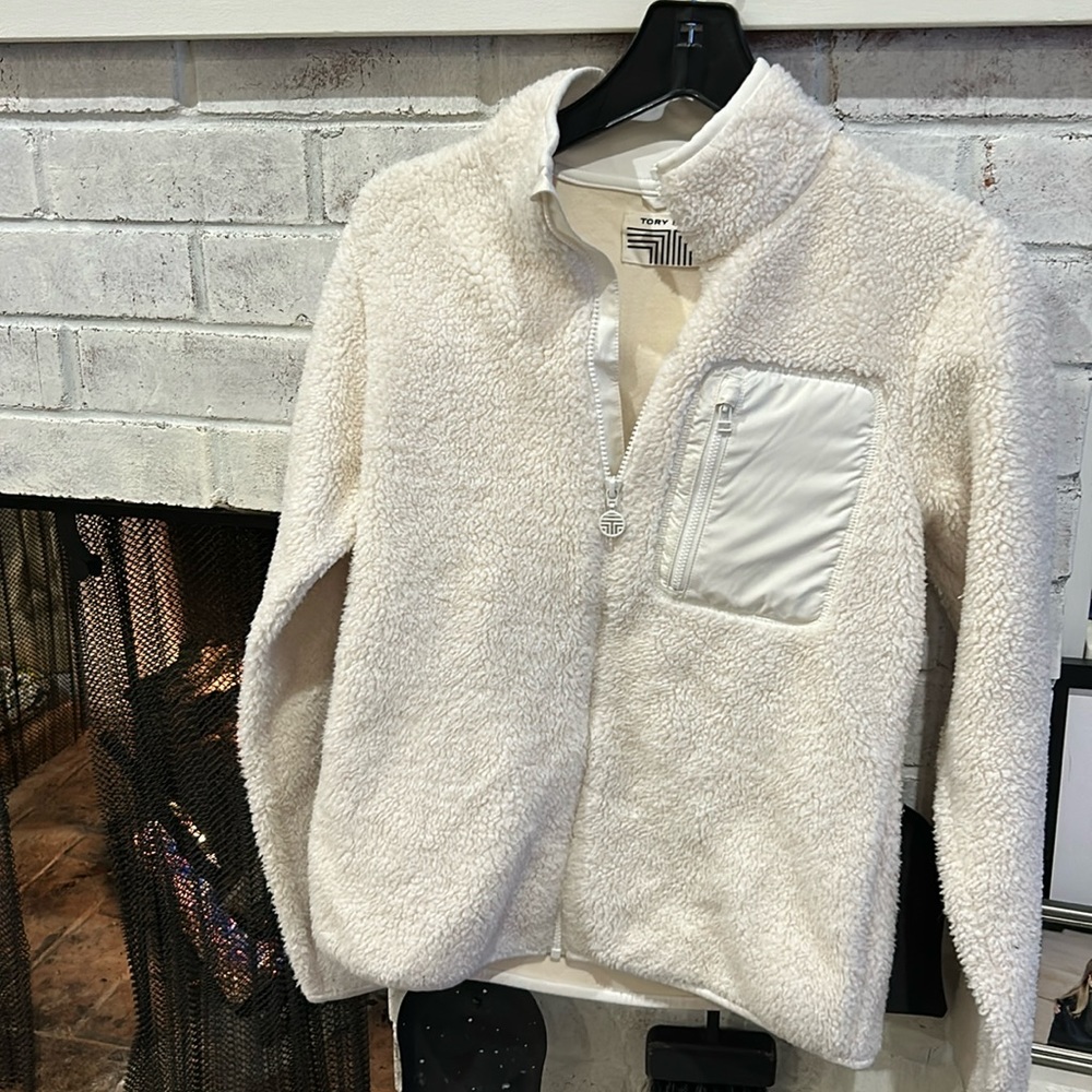 Tory Burch Sport fleece zip front